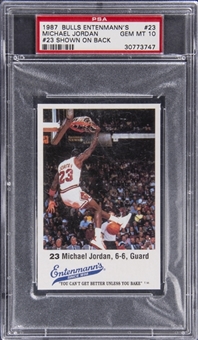 1987-88 Bulls Entenmanns #23 Michael Jordan, #23 Shown On Back - PSA GEM MT 10